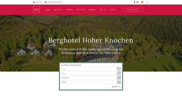 Website Screenshot: Berghotel Hoher Knochen - Berghotel Hoher Knochen | Wellnesshotel im Sauerland - Date: 2023-06-20 10:37:56