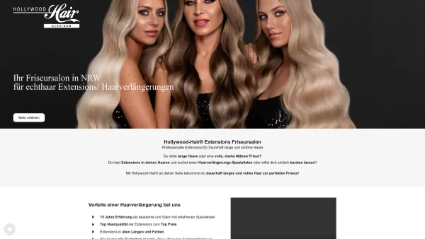 Website Screenshot: Hollywood Hair - Ihr Friseursalon für Haarverlängerungen/ Extensions in NRW - Date: 2023-06-20 10:37:56