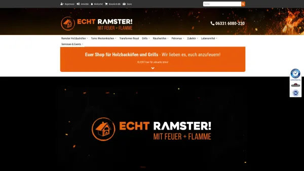 Website Screenshot: Ramster's Holzbackofen Shop - Ramster Holzbackofen + Grills - Holzbackofen Flammkuchenofen und Brotbackofen - Date: 2023-06-20 10:37:56