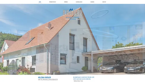 Website Screenshot: BRÄUER HOLZBAU GmbH Zimmerei & Klimaholzhäuser - Home - Holzbau Bräuer GmbH – Holzbau · Zimmerei · Klimaholzhausbauer - Date: 2023-06-20 10:37:56