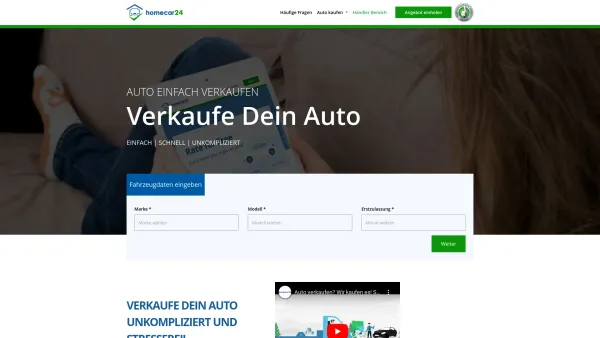 Website Screenshot: www.homecar24.de - Dein Autoankauf | Heute vor Ort verkaufen - homecar24 - Date: 2023-06-20 10:42:05