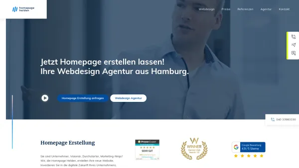 Website Screenshot: Homepage Helden GmbH - ▷ Homepage Erstellung ? jetzt Homepage erstellen lassen | HH - Date: 2023-06-20 10:42:05