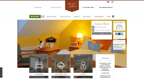 Website Screenshot: Hotel Restaurant Albert - Hotel und Restaurant Albert in Dorsten bei Recklinghausen - Date: 2023-06-20 10:37:56
