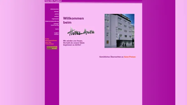Website Screenshot: Hotel Alfa Garni - Alfa Garni Hotel Frankfurt/Main Ost - Date: 2023-06-20 10:37:56