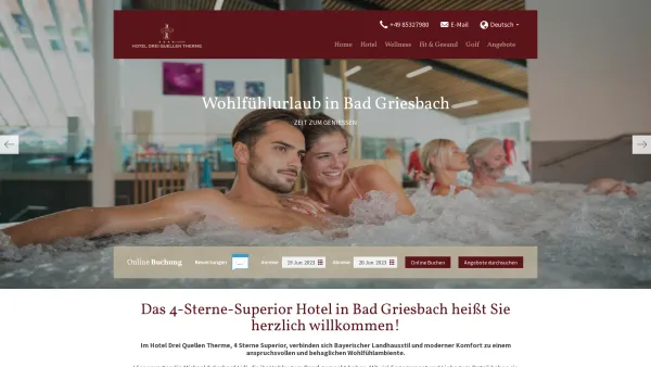 Website Screenshot: Hotel Drei Quellen Therme - 4 Sterne Hotel in Bad Griesbach - Hotel Drei Quellen - Date: 2023-06-20 10:37:56