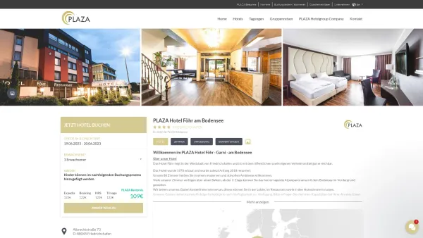 Website Screenshot: HotelPension VierJahreszeiten - PLAZA Hotel Föhr am Bodensee Friedrichshafen - Date: 2023-06-20 10:37:56