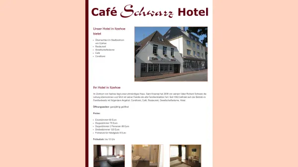 Website Screenshot: Café Schwarz Hotel Inh. Saim Krasniqi - Hotel Itzehoe Schwarz - Restaurant Café - Date: 2023-06-20 10:37:56