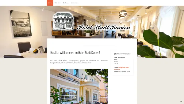 Website Screenshot: Hotel Stadt Kamen - Hotel Stadt Kamen - Home - Date: 2023-06-20 10:37:56