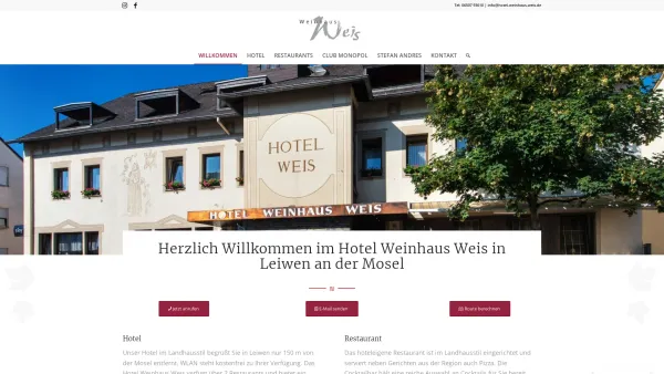 Website Screenshot: Hotel Weinhaus Weis - Willkommen - Hotel Weinhaus Weis Leiwen - Date: 2023-06-20 10:37:56