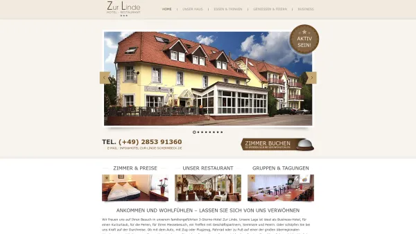Website Screenshot: Hotel Zur Linde - Hotel - Restaurant Zur Linde Schermbeck - Ankommen und wohlfühlen - Date: 2023-06-20 10:37:56