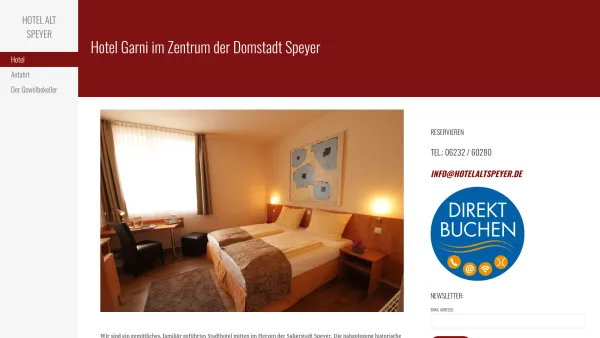 Website Screenshot: Hotel Alt Speyer - Hotel Alt Speyer - Date: 2023-06-20 10:37:58