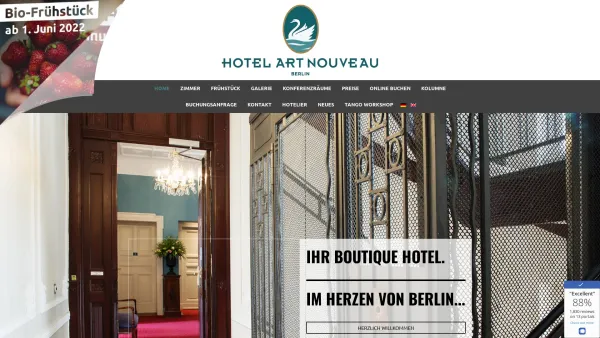 Website Screenshot: Art Nouveau Hotel - Hotel Art Nouveau | Boutique-Hotel in Berlin-Charlottenburg - Date: 2023-06-20 10:37:58