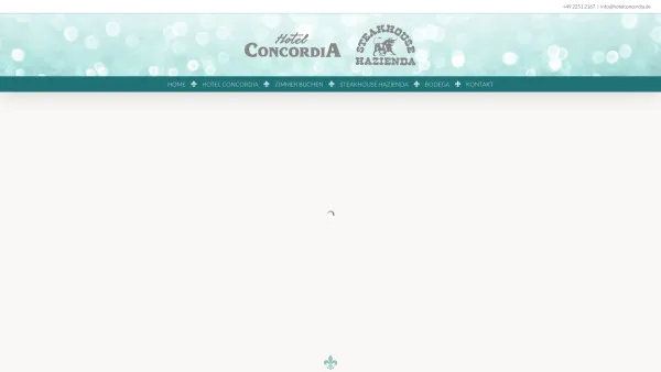 Website Screenshot: Hotel Concordia - Hotel Concordia & Steakhouse Hazienda Euskirchen › Hotel & Steakhouse - Date: 2023-06-20 10:37:58