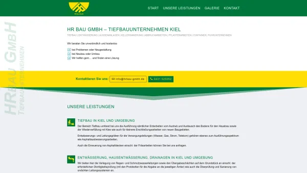 Website Screenshot: HR Bau GmbH - hrbau GmbH | Tiefbau kiel - Date: 2023-06-20 10:37:58
