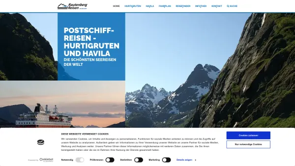 Website Screenshot: Rautenberg Reisen oHG - Rautenberg Reisen: Hurtigruten Postschiffreisen⛴️ - Date: 2023-06-20 10:42:05