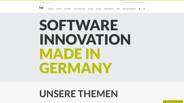 Website Screenshot: hsp Handels-Software-Partner GmbH - hsp: Software für E-Bilanz, GoBD, Archivierung und Compliance - Date: 2023-06-20 10:37:59