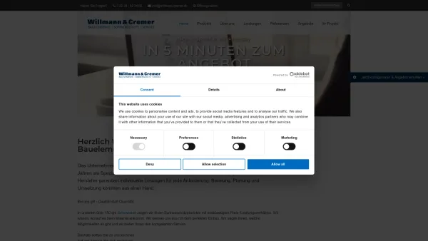 Website Screenshot: HSW Willmann GmbH - Home - Willmann & Cremer - Date: 2023-06-20 10:37:59