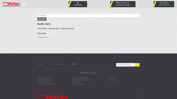 Website Screenshot: Michael Waßer GmbH & Co. KG -  Arbeitsbühnen- u. Hubliftvermietung bis 31m Höhe - Suchen - Date: 2023-06-20 10:37:59