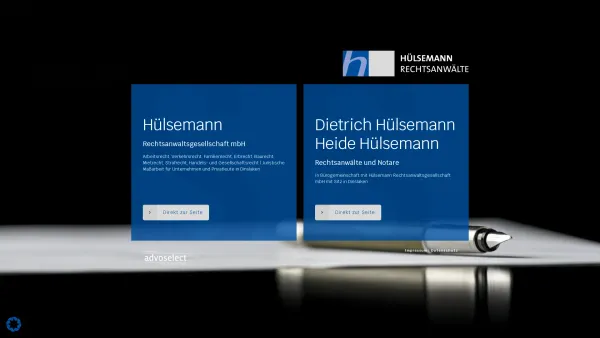 Website Screenshot: Hülsemann Rechtsanwälte - Startseite | Hülsemann Rechtsanwälte - Date: 2023-06-20 10:37:59