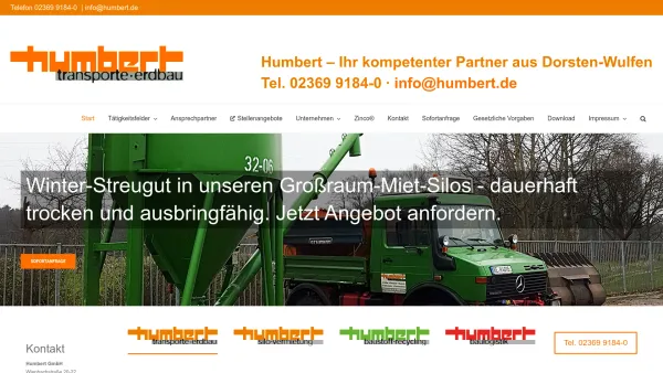 Website Screenshot: Humbert GmbH -  Wir bewegen viel! - Startseite Humbert GmbH Transporte Erdbau - Humbert GmbH - Date: 2023-06-20 10:37:59