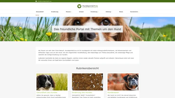 Website Screenshot: Hundeportal24.eu - Ihr Portal mit vielen Hintergrundinformationen, viel Wissenswertem und hilfreichen Tipps rund um den Hund - Date: 2023-06-20 10:42:05