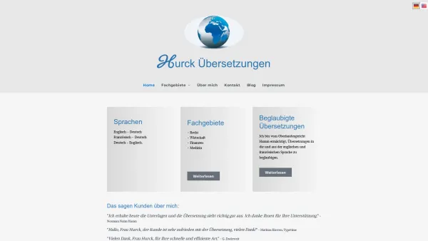 Website Screenshot: Hurck Übersetzungen - Hurck Übersetzungen - Date: 2023-06-20 10:42:05