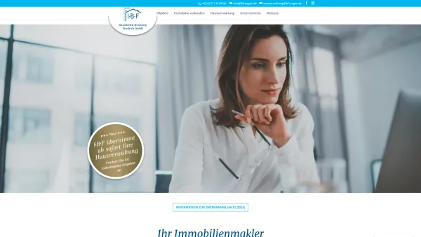 Website Screenshot: IBF Immobilien-Beratung Friedrich GmbH - IBF Siegen - Immobilien Beratung Friedrich GmbH - Date: 2023-06-20 10:37:59