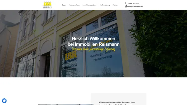 Website Screenshot: IBR Immobilien J. Reismann - Start - IBR Reismann Immobilien - Date: 2023-06-20 10:37:59