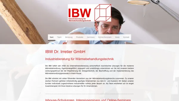 Website Screenshot: Industrieberatung für Wärmebehandlungstechnik IBW Dr. Irretier - Wärmebehandlungstechnik - IBW Dr. Irretier GmbH - Date: 2023-06-20 10:37:59