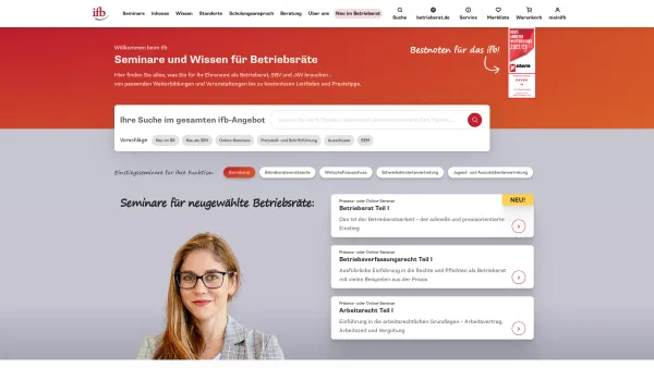 Website Screenshot: ifb Institut zur Fortbildung von Betriebsräten KG - ifb | Betriebsrat Seminare & Schulungen - Date: 2023-06-20 10:42:05