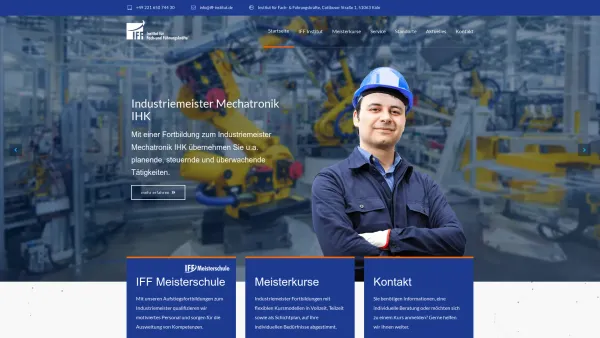 Website Screenshot: IFF Meisterschule - IFF Meisterschule - Industriemeisterkurse IHK deutschlandweit - Date: 2023-06-20 10:42:05