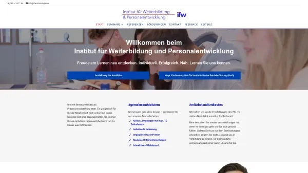 Website Screenshot: ifw Institut für Weiterbildung & Personalentwicklung - ifw Institut für Weiterbildung und Personalentwicklung - Date: 2023-06-20 10:38:01