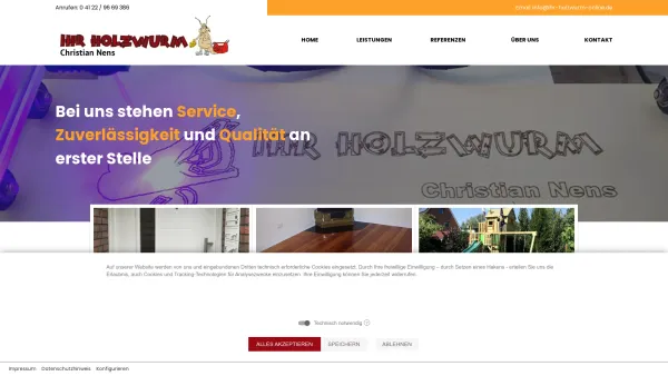 Website Screenshot: Ihr Holzwurm-Christian Nens - Ihr Holzwurm Christian Nens | Schenefeld - Date: 2023-06-20 10:38:01
