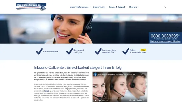 Website Screenshot: IhreTelefonzentrale.de - Inbound-Callcenter: Telefonzentrale und Telefonsekretariat - Inbound-Callcenter: Telefonzentrale und Telefonsekretariat - Date: 2023-06-20 10:42:08