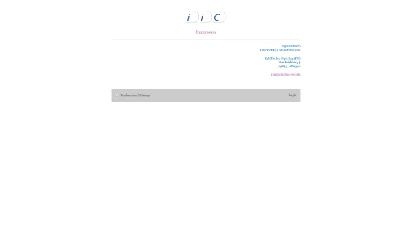 Website Screenshot: iiC GbR Ralf Pacher & Rainer Wehrle Informatik Computertechnik Elektronik - Ingenieurbüro | Informatik | Computertechnik - Impressum - Date: 2023-06-20 10:38:01