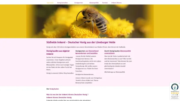 Website Screenshot: Imkerei Ahrens Deutscher Honig - Echter Deutscher Honig kaufen aus der Imkerei Heidehonig vom Imker - Date: 2023-06-20 10:42:08