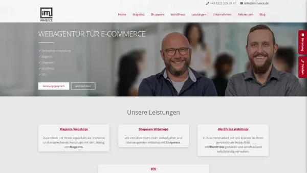 Website Screenshot: Immerce GmbH - IMMERCE | Ihre kompetente Webagentur - Date: 2023-06-20 10:42:08