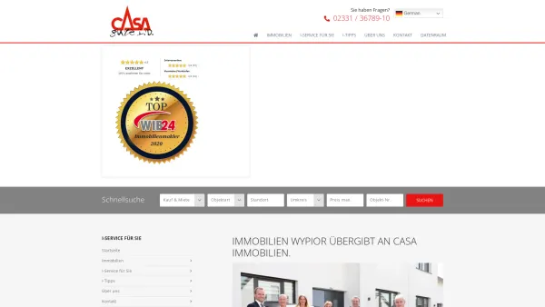 Website Screenshot: Immobilien Wypior RDM - Immobilien-Wypior Makler Iserlohn übergibt an cAsa Immobilien - Date: 2023-06-20 10:38:01
