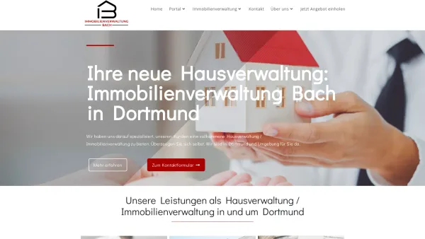 Website Screenshot: Immobilienverwaltung Bach - Immobilienverwaltung Bach - Ihre Hausverwaltung in Dortmund - Date: 2023-06-20 10:42:08