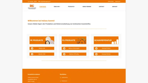 Website Screenshot: INDIANA Gummi GmbH -  Kunststoffverarbeitung - Indiana Gummi – Indiana Gummi GmbH - Date: 2023-06-20 10:38:02