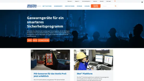 Website Screenshot: Industrial Scientific Deutschland GmbH - Industrial Scientific | Weltmarktführer im Bereich Gasmesstechnik - Date: 2023-06-20 10:38:02