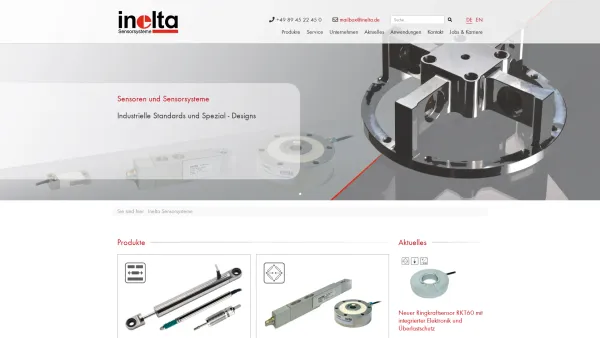 Website Screenshot: Inelta Sensorsysteme GmbH & Co. - Sensoren und Sensorsysteme Inelta Sensorsysteme - Date: 2023-06-20 10:38:04