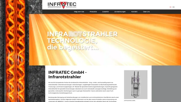 Website Screenshot: INFRATEC Infrarotstrahler GmbH -  Infrared  Emitter Technology - INFRATEC GmbH - Infrarotstrahler | IR-Strahler für Trocknungsanlagen, Heizanlagen - Date: 2023-06-20 10:38:04