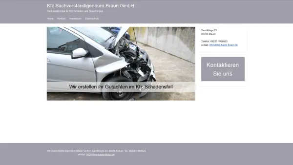 Website Screenshot: KFZ Sachverständigenbüro Braun GmbH - Home - Date: 2023-06-20 10:38:04
