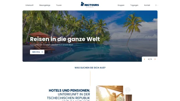 Website Screenshot: Ingtours Reisen GmbH -  Ihr Böhmen Spezialist - Unterkunft in Tschechien - Ingtours | INGTOURS.cz - Date: 2023-06-20 10:38:04