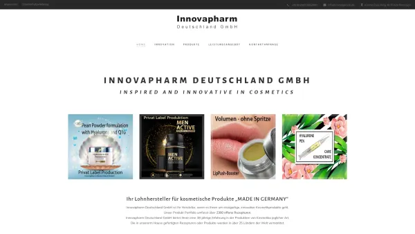 Website Screenshot: INNOVAPHARM DEUTSCHLAND GmbH - INNOVAPHARM DEUTSCHLAND GmbH – Kosmetik – Produkte – Direkt ab Fabrik - Date: 2023-06-20 10:38:04