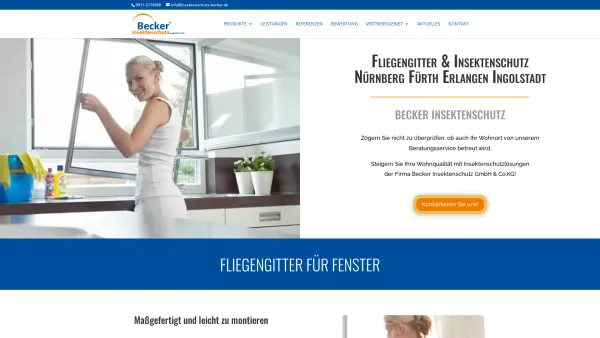 Website Screenshot: Becker Insektenschutz GmbH & Co.KG - Fliegengitter Insektenschutz Nürnberg Fürth Erlangen | BECKER - Date: 2023-06-20 10:38:04