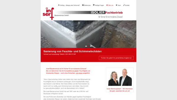 Website Screenshot: Inserf Bautenschutz GmbH -  ISOTEC  Fachbetrieb - inserf-Bautenschutz - Der Isolierfachbetrieb - Date: 2023-06-20 10:38:04