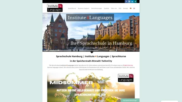 Website Screenshot: Institute 4 Languages - Sprachschule Hamburg ▷ Zertifizierte (Online-) Sprachkurse - Date: 2023-06-20 10:42:08