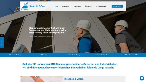 Website Screenshot: INT-BAU GmbH Hallenbau - Start - INT-BAU - Hallenbau - Date: 2023-06-20 10:42:08